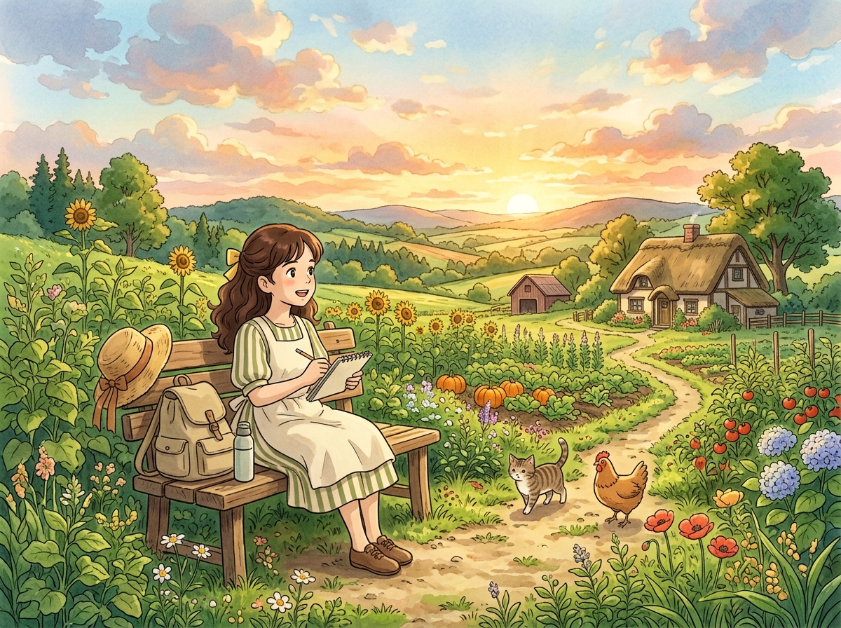 Girl sitting in farm 202607111020